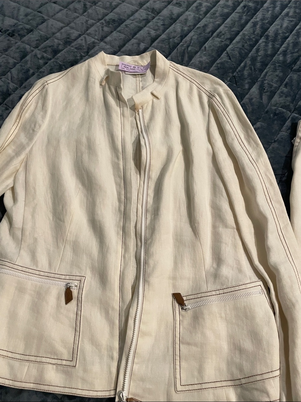 AKIRA Cream A-Line Skirt (Cream with Brown Accents)